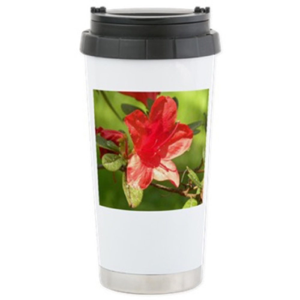 NEW Red and White Floral Coffee Mug (16 oz.)